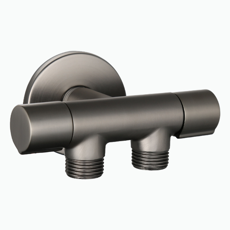 Double-Control Three-Way Brass Shower Stop Angle Valve