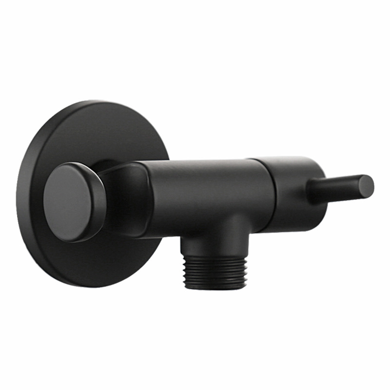 Matt Black Angle Valve with Shattaf Holder
